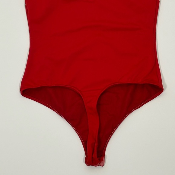 NWOT FREE PEOPLE Sexy Red One Shoulder Bodysuit- S - Picture 5 of 6